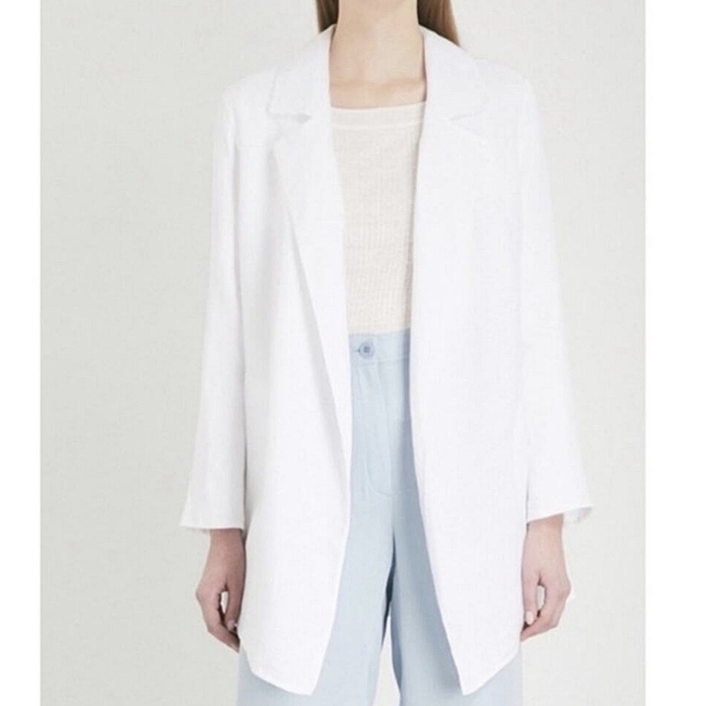 Theory White Ivory Linen Blazer Jacket XS